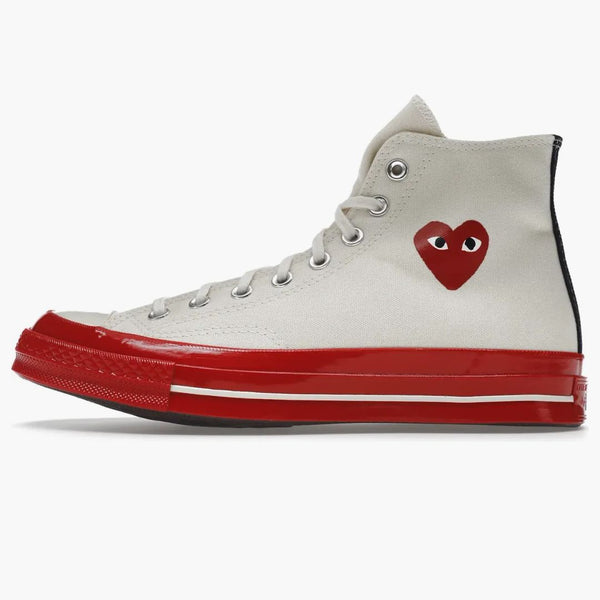Converse Chuck Taylor All Star 70 Hi Comme Des Garcons Play Egret Red Midsole