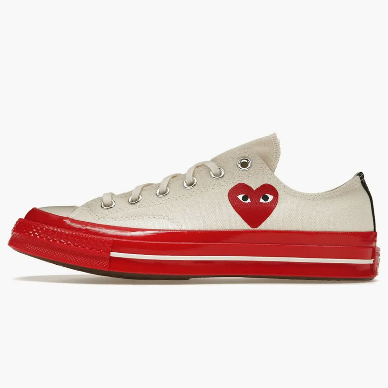 Converse Chuck Taylor All Star 70 Ox Comme of the Garcon Play Egret Red Midsole