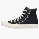 Converse Chuck Taylor All Star Lift Hi Bordado floral negro (mujer)