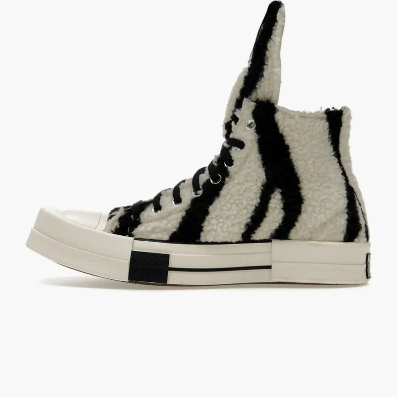 Converse Turbodrk Chuck Taylor All Star 70 Hi Rick Owens Drkshdw Sherpa Zebra Print White Black