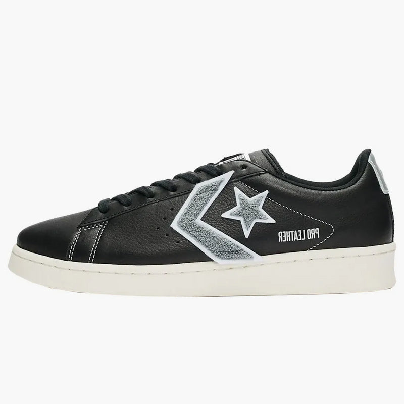 Converse na skórzane wół czarne srebro