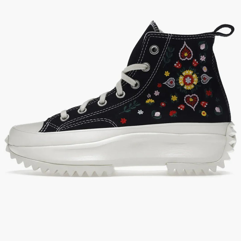 Converse Run Star Hike Ahoj květinové vyšívání černé