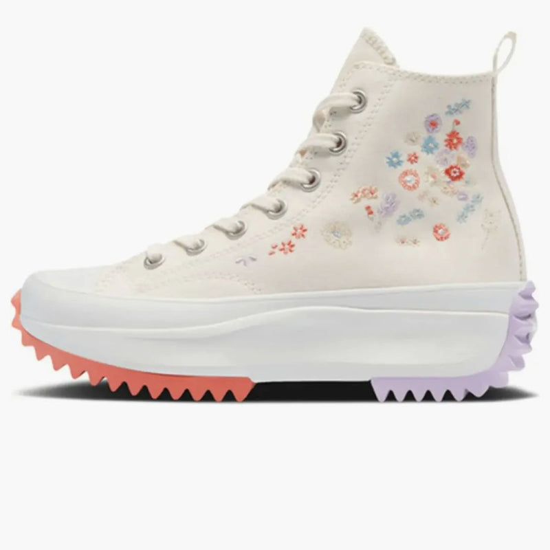Converse Run Star Hike Platform Hi Embroidered Floral Egret