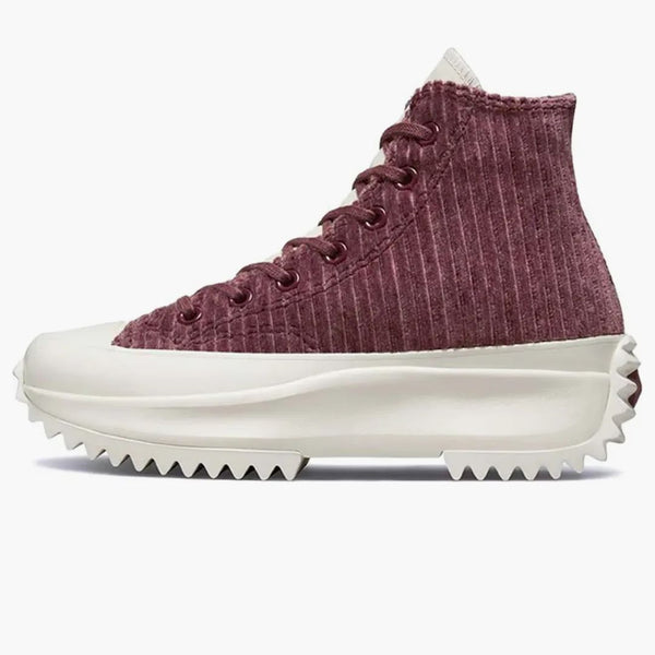 Converse Run Star Hike Platform Hi Striped Knit Dark Wine