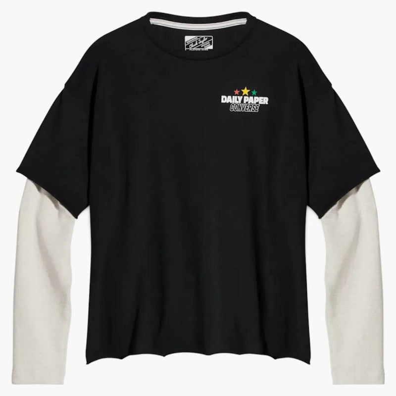 T-shirt termico con carta conversa x Black/Bianco