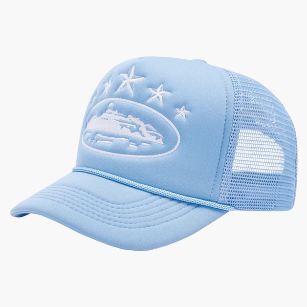 Corteiz 5 Starz Alcatraz Trucker Cap Babyblue