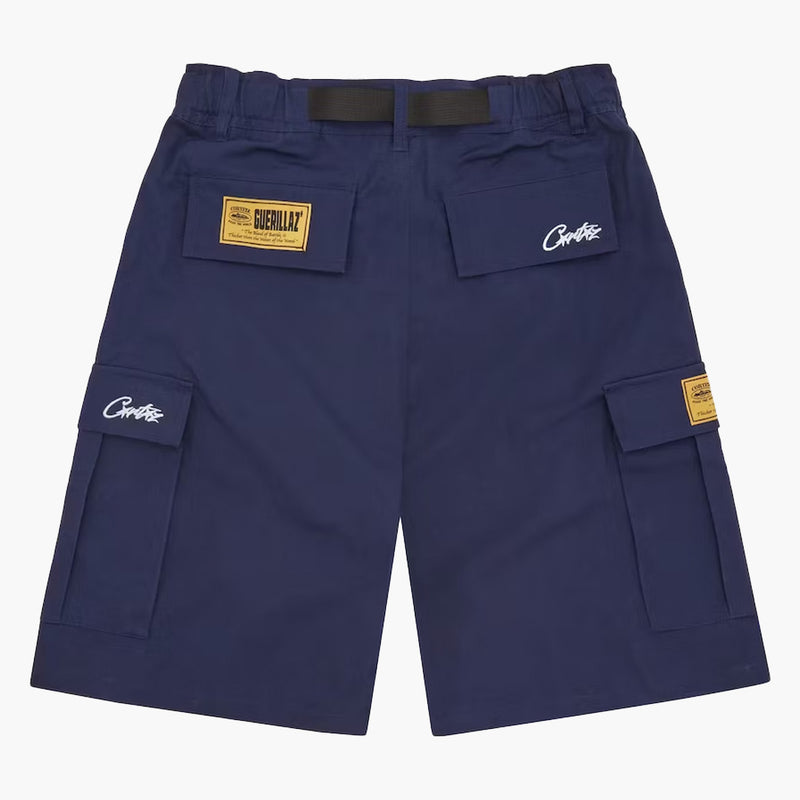 Corteiz Alcatraz Cargo Shorts Navy Rückseite