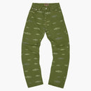 Corteiz Alcatraz Pattern Denim Jeans Khaki