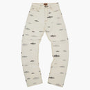 Corteiz Alcatraz Pattern Denim Jeans White
