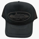 Corteiz Alcatraz Premium Puff Print Trucker Hat Black/black
