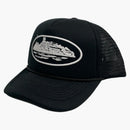Corteiz Alcatraz Premium Puff Print Trucker Hat Black