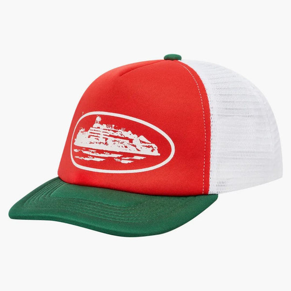 Corteiz Alcatraz Trucker ma czerwony/zielony