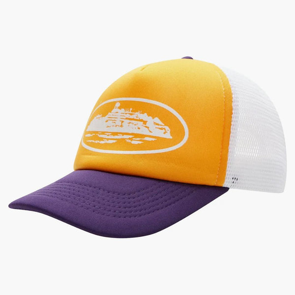 Corteiz Alcatraz Trucker ma żółty/fioletowy