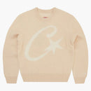 Corteiz C Star Mohair Knit Sweater Cream