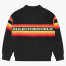 Corteiz Gradient Half Knit Zip Pullover Black