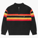 Corteiz Gradient Half Knit Zip Pullover Black