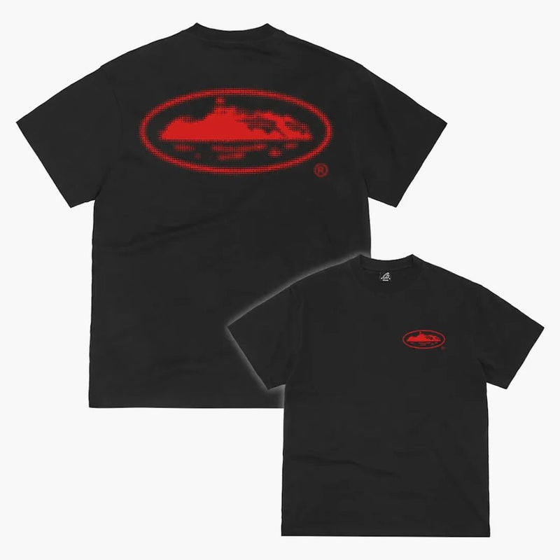 Corteiz Halftone Island Tee Black/red