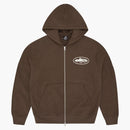 Corteiz Island Puff Print Zip Hoodie Brown