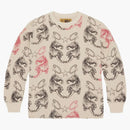 Corteiz Mens Tiger Waffle Longsleeve Cream