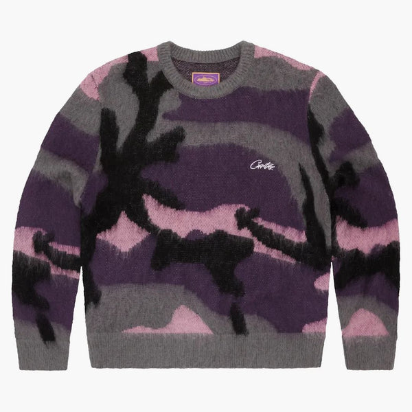 Corteiz Mohair Knit Swater Sakura Camo