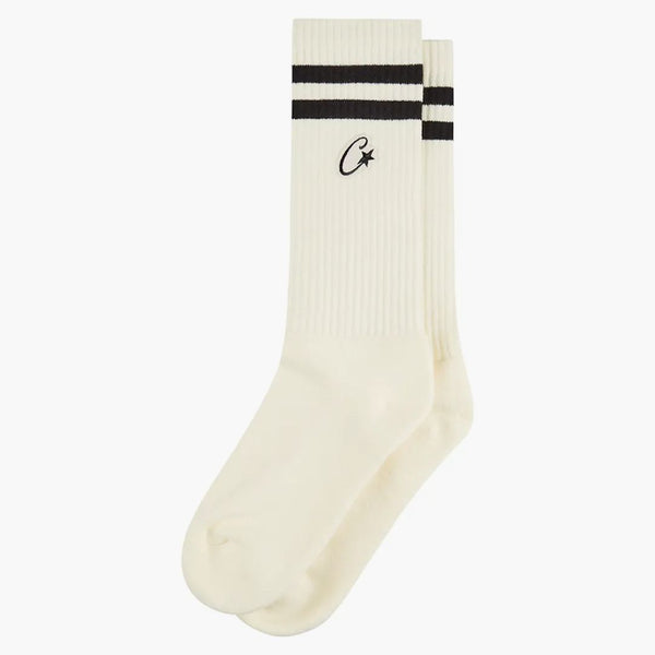 Corteiz Patch Socks White/black