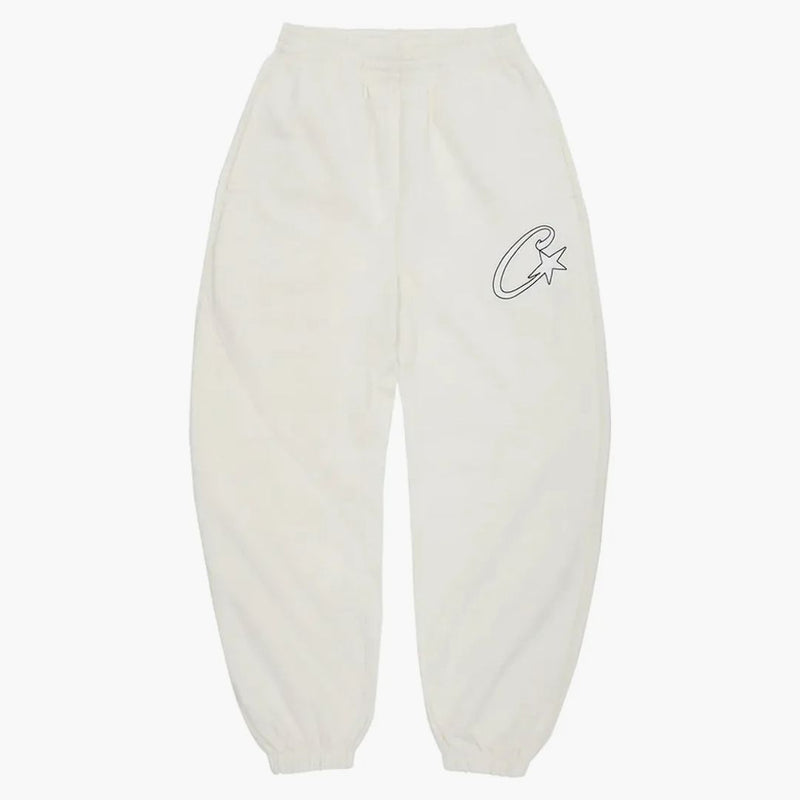 Corteiz Satin C Star Appliqué Bottoms Off White