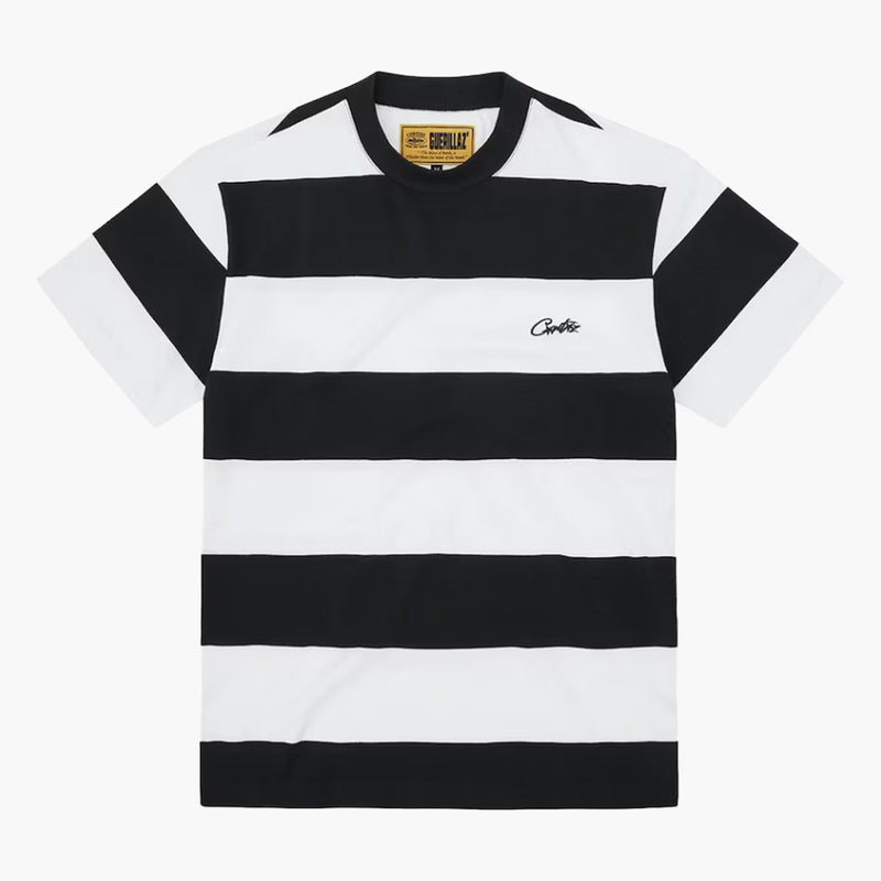 Corteiz Striped Tee Black