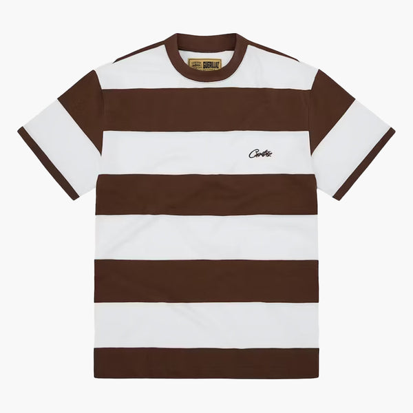 Pruhované tričko Corteiz Brown