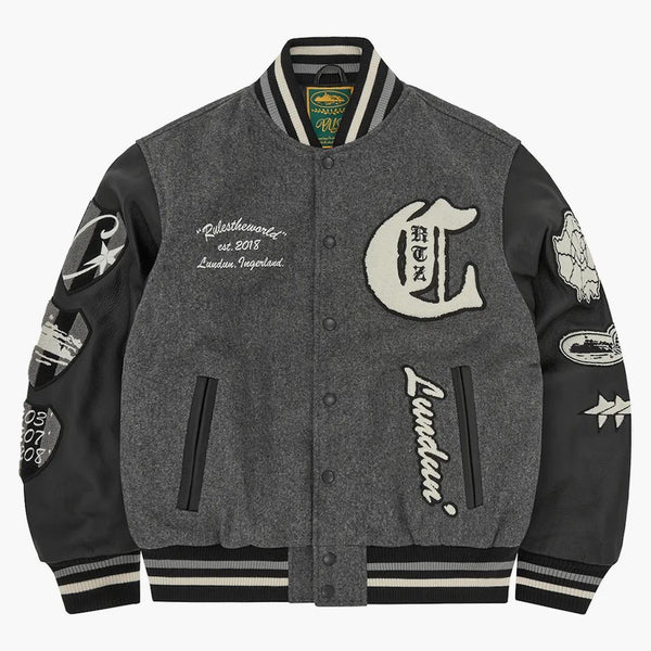 Corteiz US vs the Varsity Jacket Grey