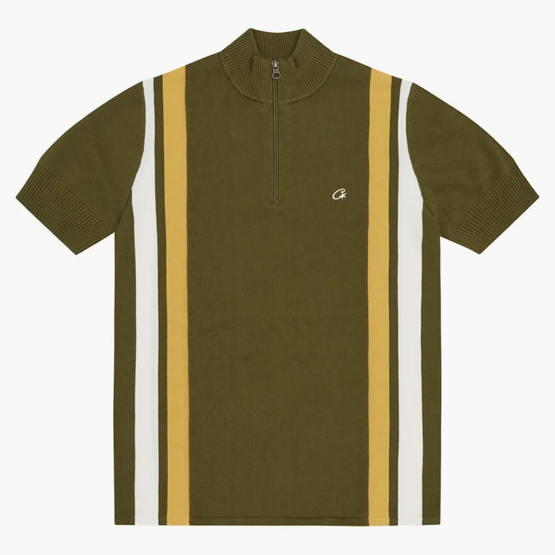 Corteiz Vvs Knit Half Zip Khaki