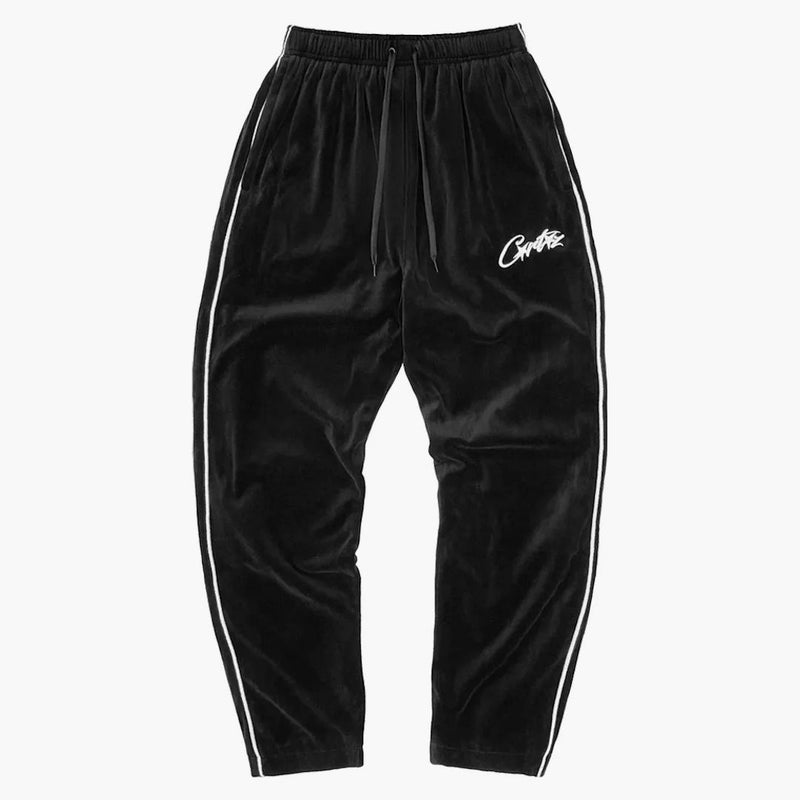 Corteiz Vvs Velour Bottoms Black