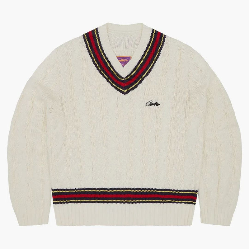 Corteiz Wimbledon Knit Sweater White