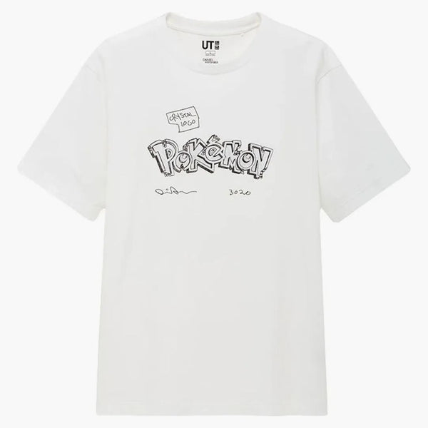 Daniel Arsham x Pokemon x Uniqlo Crystal Logo Tea (japonský pánský velikost) bílý