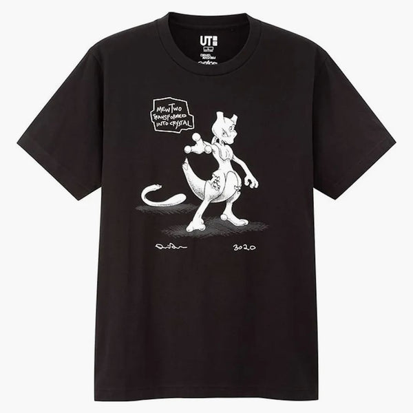 Daniel Arsham x Pokemon x Uniqlo Crystal Mewtwo Tee (japonský pánský velikost) černá