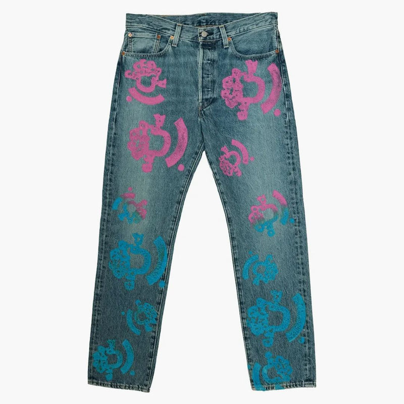 Denim tårar bstroy tårar 501 lätt tvätt jean rosa/blå