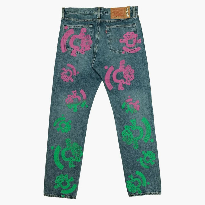 Denim tårar bstroy tårar 501 lätt tvätt jean rosa/grön