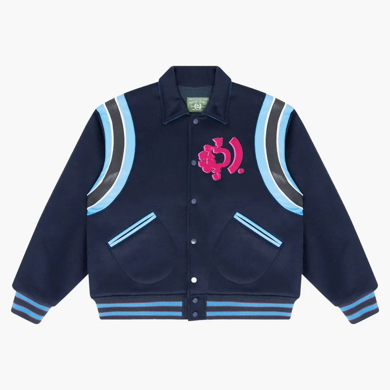 Denim tårar bstroy tårar varsity jacka marinblå