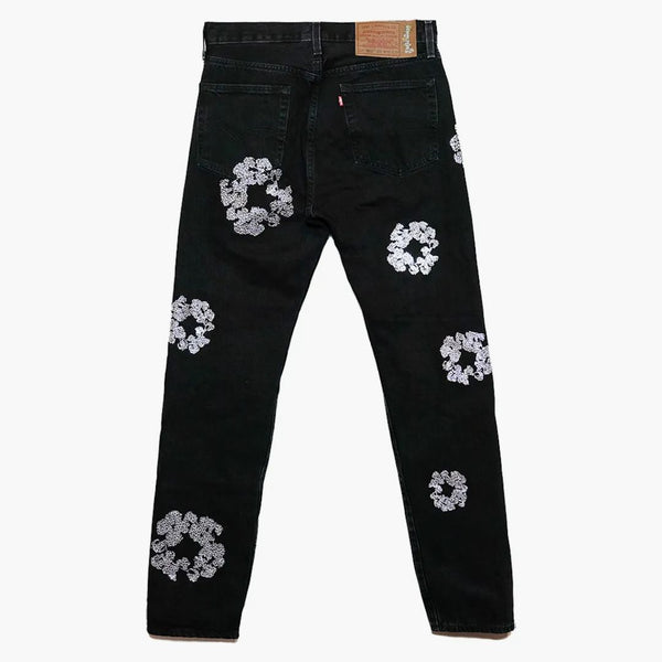 Denim tårar byst tårar 501 jeans svart