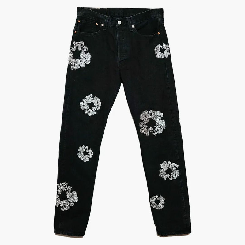 Denim tårar byst tårar 501 jeans svart