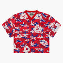 Denim Tears Camo Cotton Wreath Mesh Football Top Red