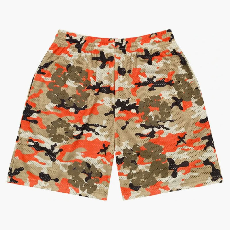 Denim Tears Camo Cotton Wreath Mesh Shorts Brown