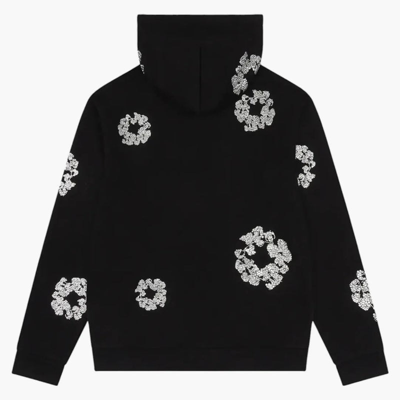 Denim Tears Cashmere Swarovski Cotton Wreath Zip Hoodie Black