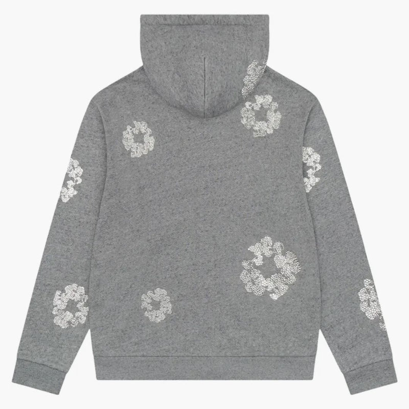 Denim Tears Cashmere Swarovski Cotton Wrath Zip Hoodie Gray