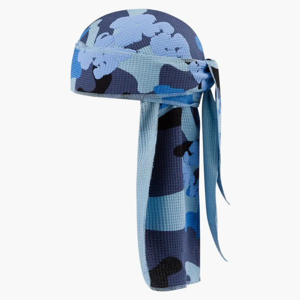 Džínové slzy bavlněné bavlněné durag modré kammo