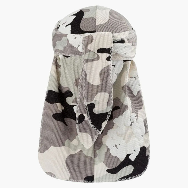 Džínové slzy bavlněný věnec Durag White Camo