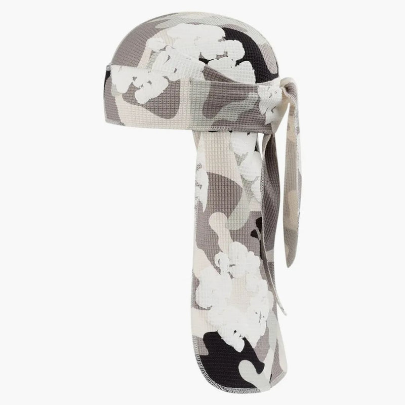 Džínové slzy bavlněný věnec Durag White Camo