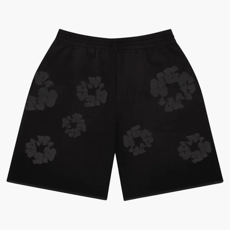 Denim Tears Faded Mono Cotton Wreath Sweatshorts Black