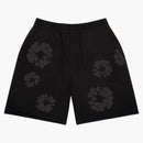 Denim Tears Faded Mono Cotton Wreath Sweatshorts Black