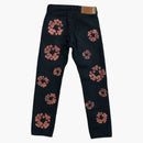 Džínovina slzy Leviho bavlněný věnec džíny černé/červené hlíny