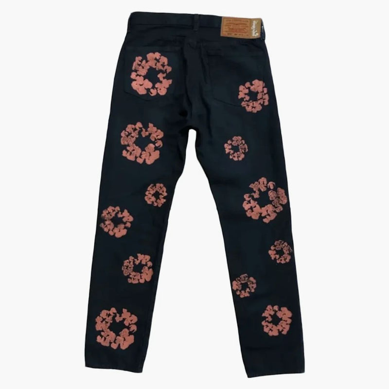 Denim tårar Levis bomulls krans jeans svart/röd lera